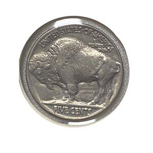 1936 Buffalo Nickel & Wildlife Conservation 6¢ Stamp Postmarked July 20 1970 Cus